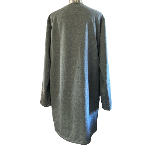 Simply Southern Good Vibes Warmy Sherpa Lined Sweatshirt Dress, Gray, Size XL - Picture 5 of 8